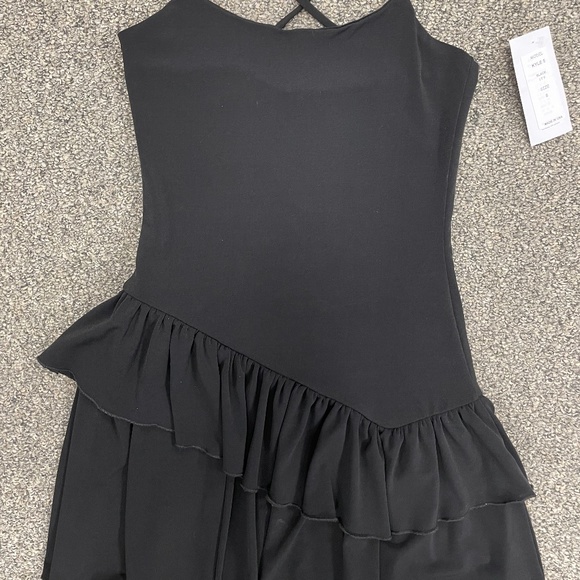 NWT Jersey Black Girls Ruffle Hem Dress - Picture 2 of 4